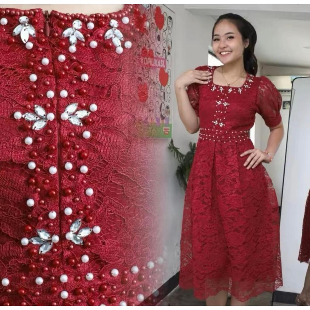 dress brokat natal // dress jumbo ld 130 terbaru dan kekinian // dress gisella terbaru