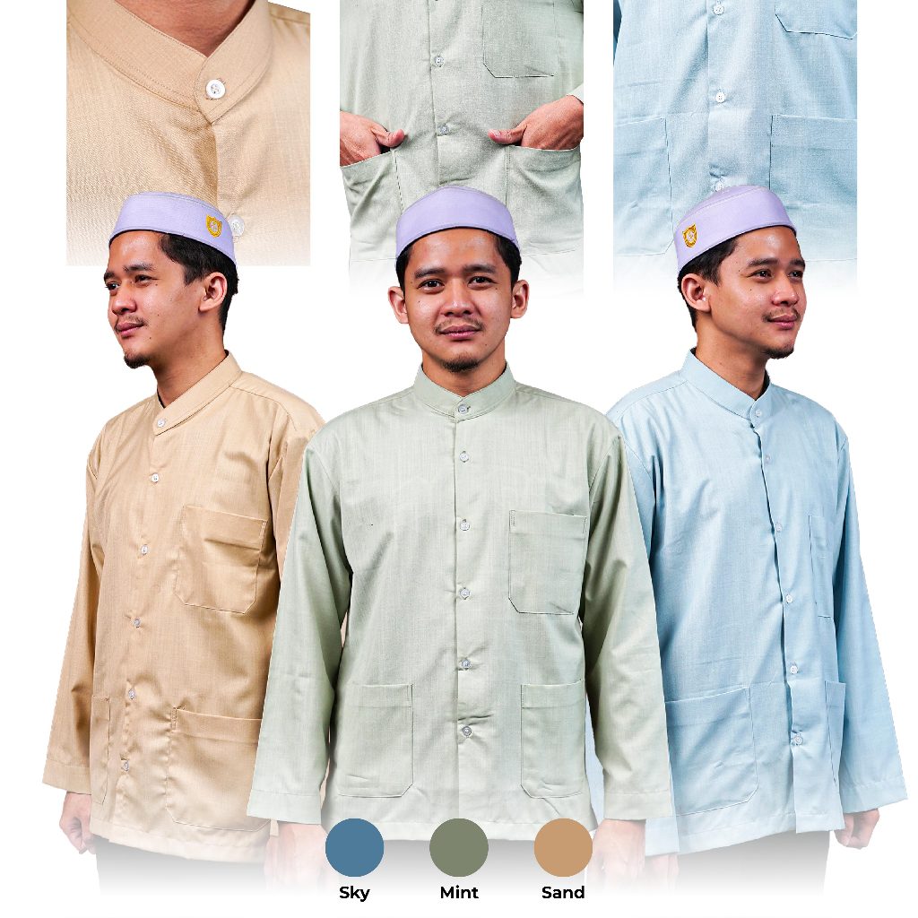Baju Koko ZAWEEYA Ajib Series – Motif Almasyhur | Madina Linen Polos