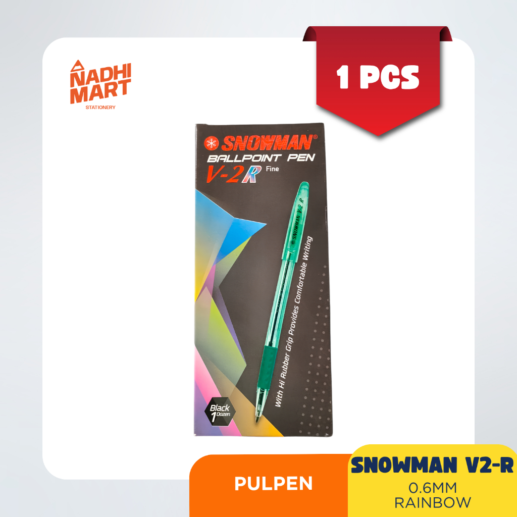 SNOWMAN V2-R PULPEN HITAM 0.6MM RAINBOW / BP SNOW V2-R RAINBOW (12/1728)