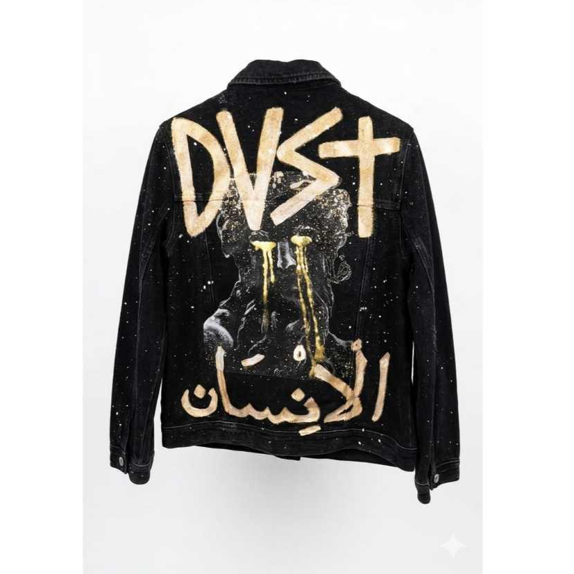 Jaket Denim Hitam Dust Streetwear