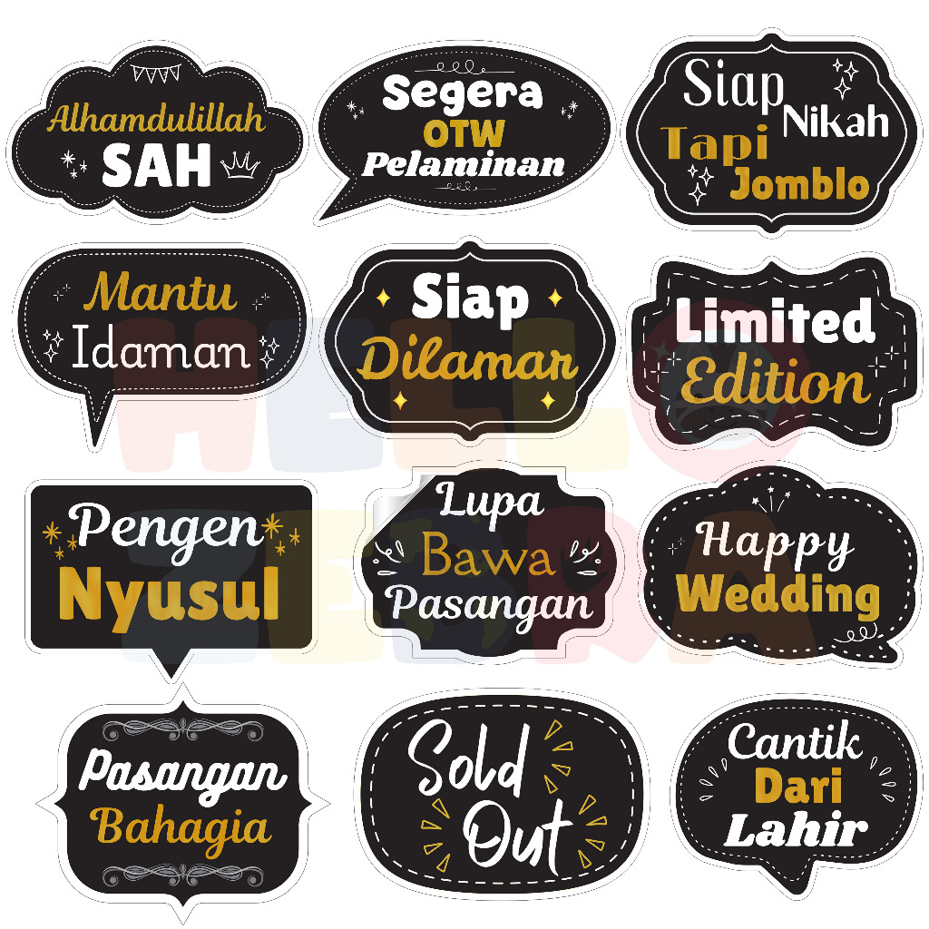 Properti Photobooth Wedding | Props Photobooth Nikah | Prop Photobooth Acara Pernikahan | Properti F