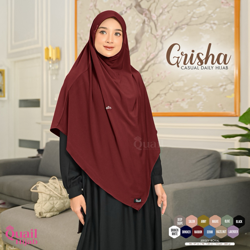 Quail Hijab - GRISHA HIJAB INSTAN JUMBO ORI QUAIL JERSEY PREMIUM