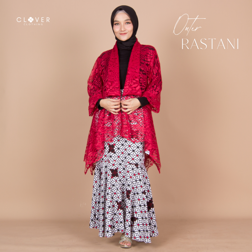 Clover Clothing Outer Rastani | Gamis Atasan Wanita Brokat Vancy Dove Simple Elegan