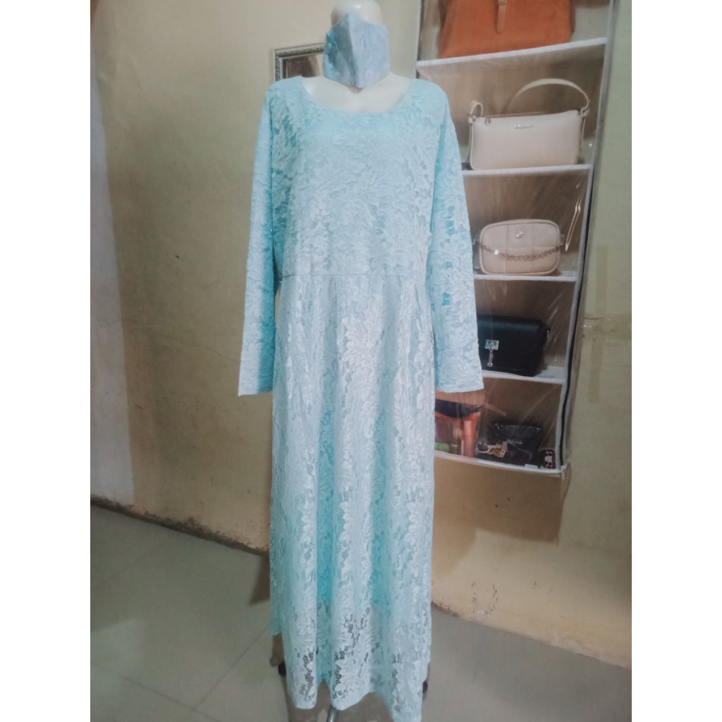 PL Premium Gamis Brokat + Masker