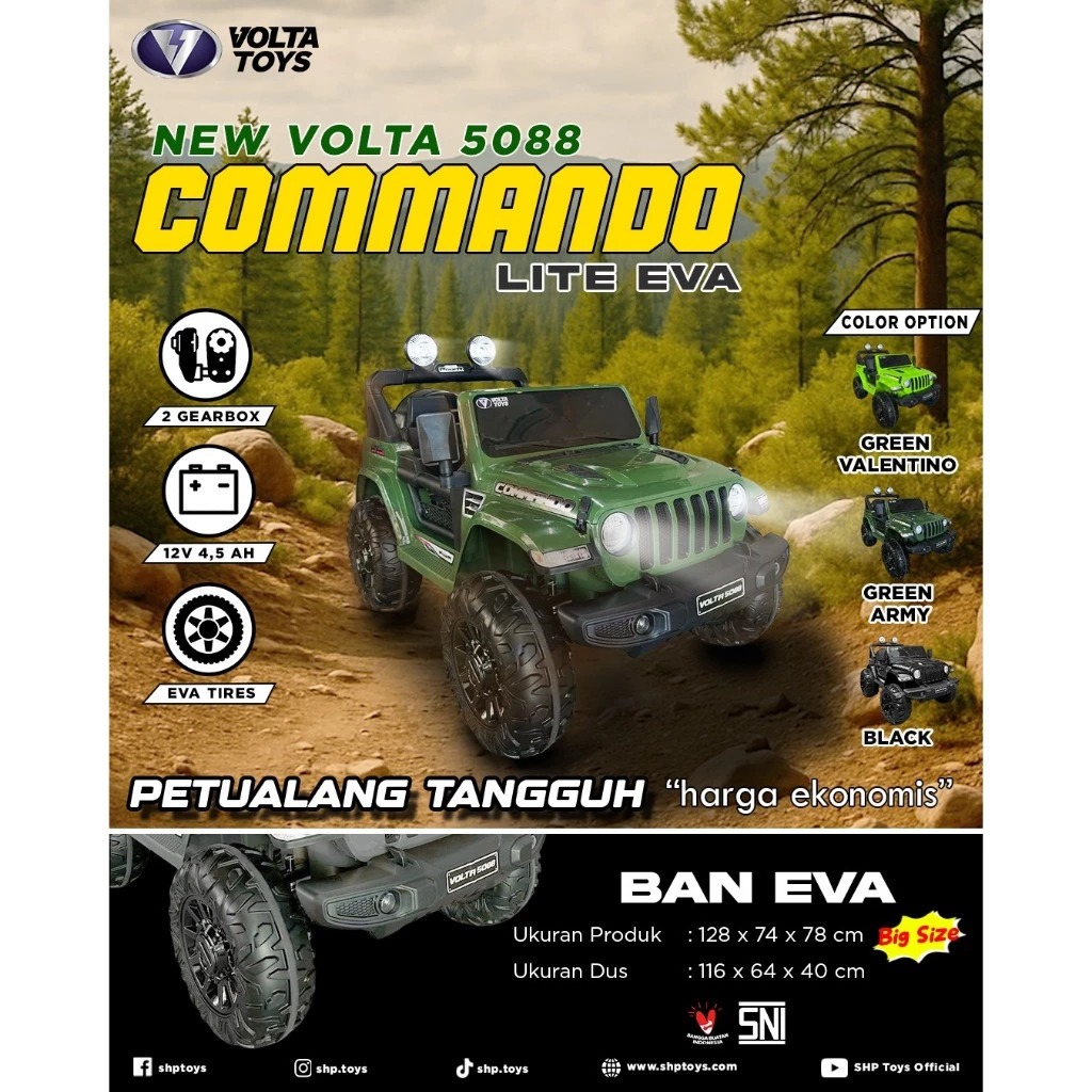 Mainan Mobilan Aki anak Commando Lite SHP VOLTA 5088