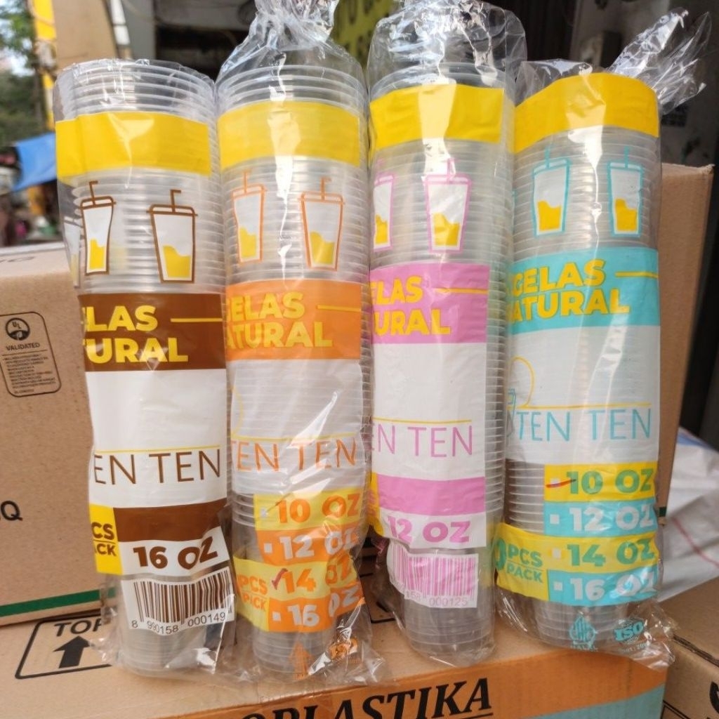 Gelas plastik Datar 10oz - Gelas plastik kopi 10oz