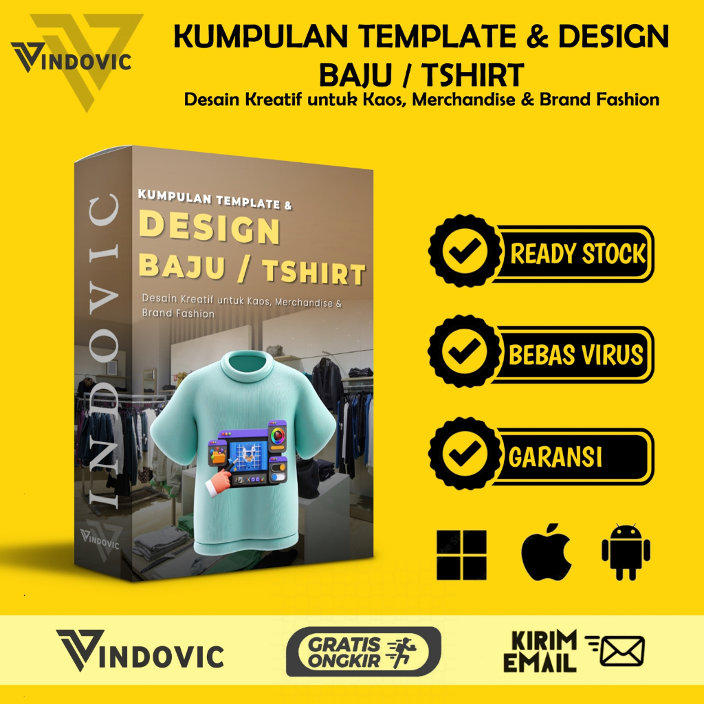 [T1066] KUMPULAN TEMPLATE & DEISGN BAJU / TSHIRT | Desain Krestif Untuk Kaos, Merchandies  & Brand F