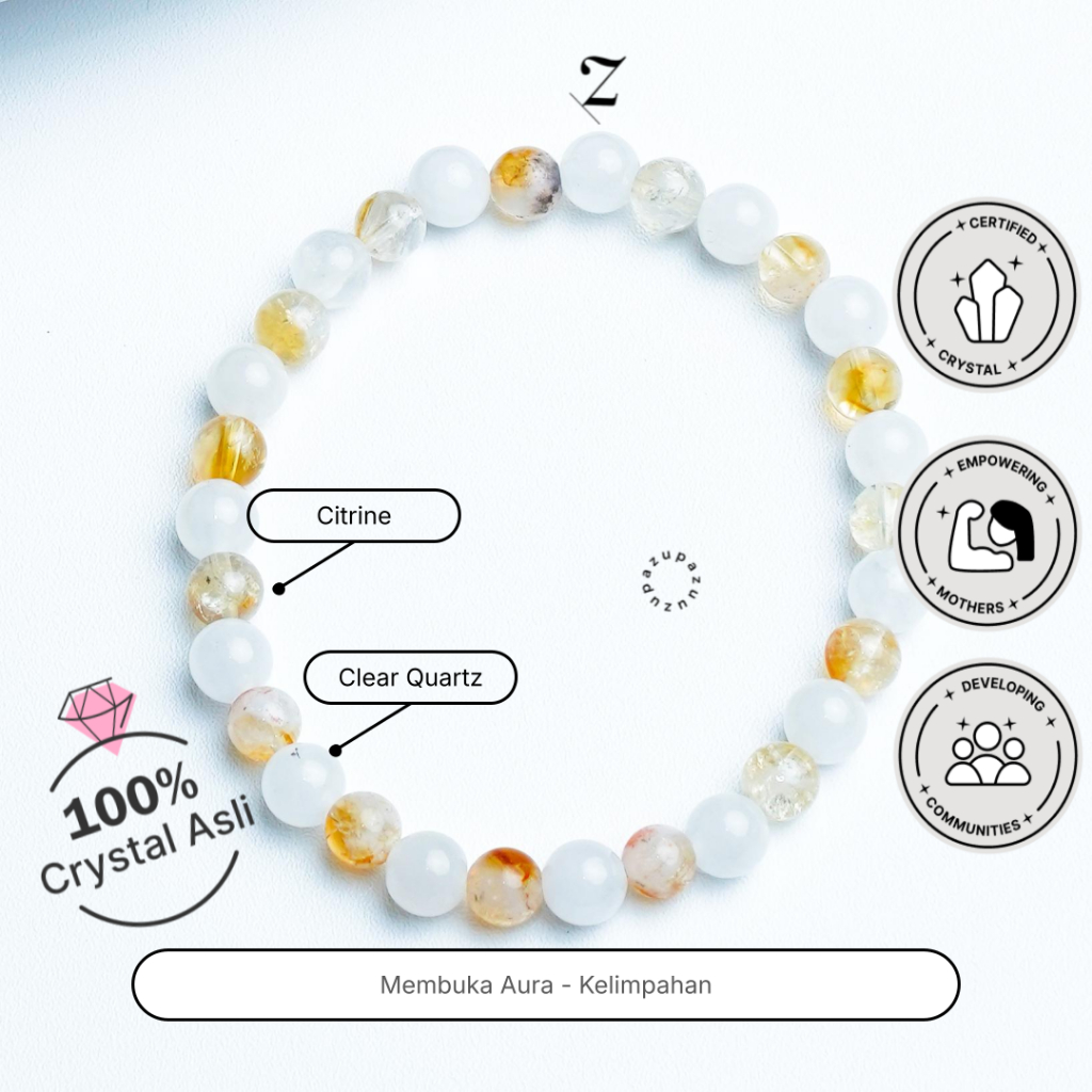 Zupazupazuu Candy Crystal Mix Bracelet - Clear+Citrine