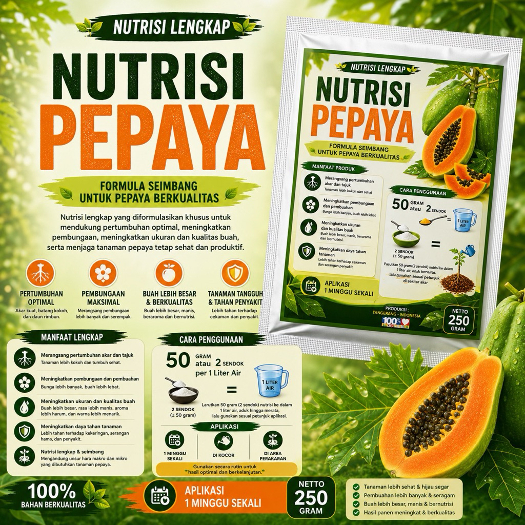 nutrisi pepaya pupuk nutrisi 250g