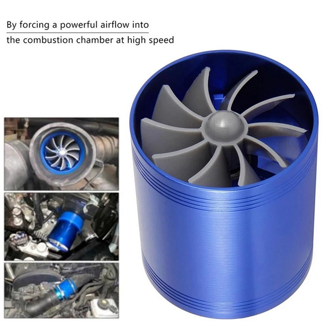 Turbo Ventilator Double Blade Pengisi Daya Turbin Udara Untuk SUV Truk Mobil Pengisi Daya Turbin
