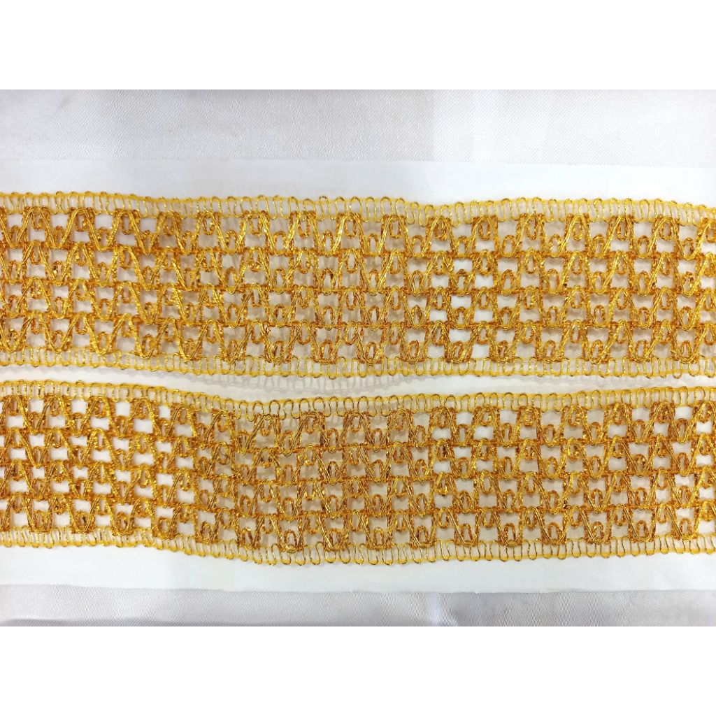 [METERAN] Renda 1014 lebar 5 cm/renda mas polos/renda emas besar