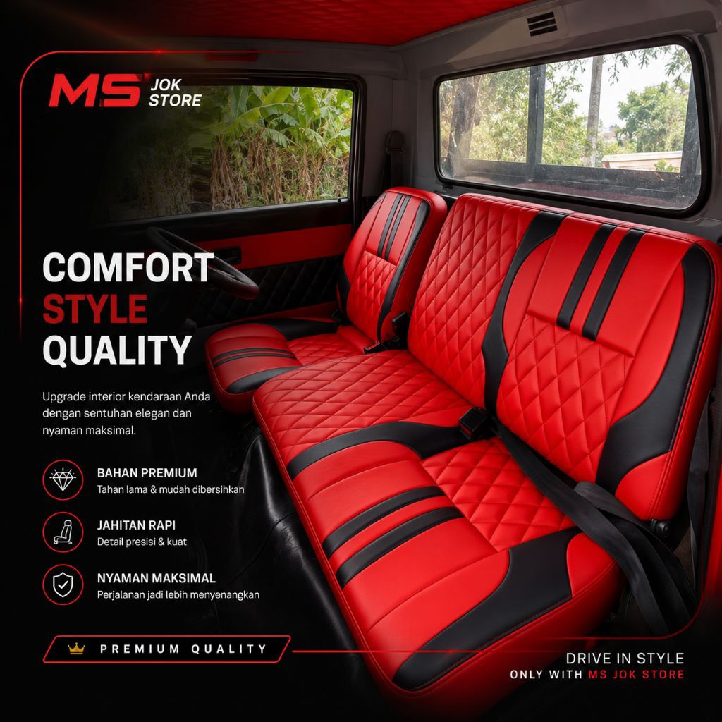 Sarung Jok/cover interior Mobil Pickup L300 Granmax Carry Futura - Bahan Kulit Sintetis Anti Air, Ja