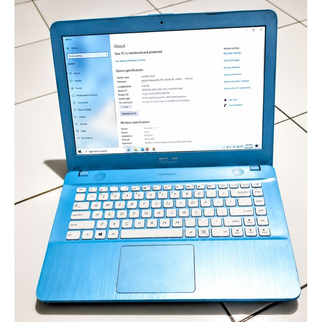 laptop asus X441N ram 4 Intel celeron N3350 bekas