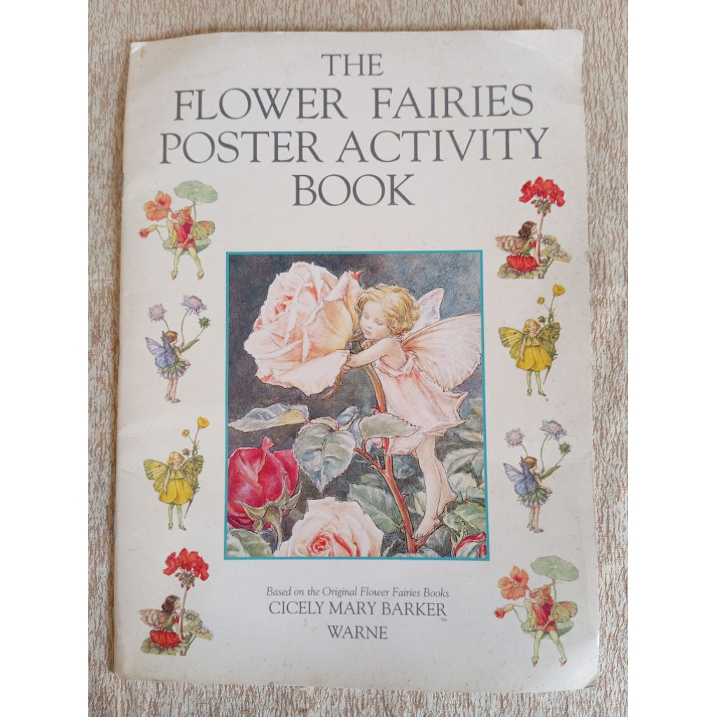 Buku Rare Vintage 1993 The Flower Fairies Poster Activity Book by Cicely Mary Barker