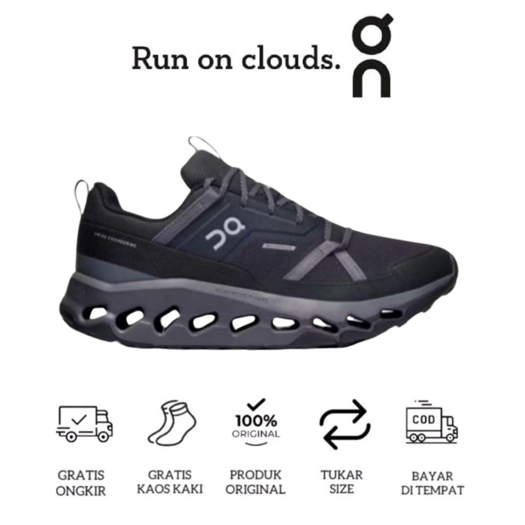Sepatu On Cloud Horizon All Black Shoes-3ME10033290