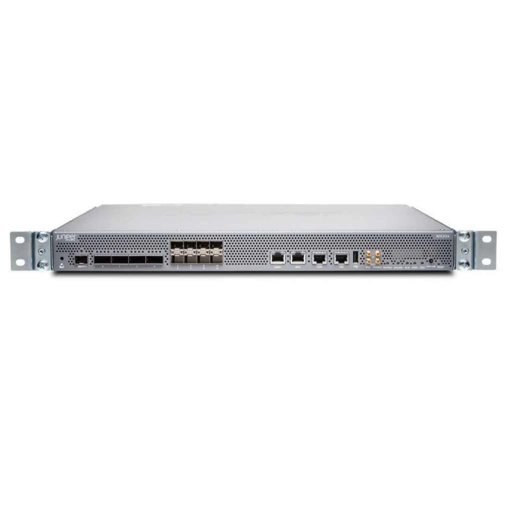Juniper MX204 HW-BASE Router – 400Gbps Perpetual License, 4×100G + 8×10G Port (NEW)