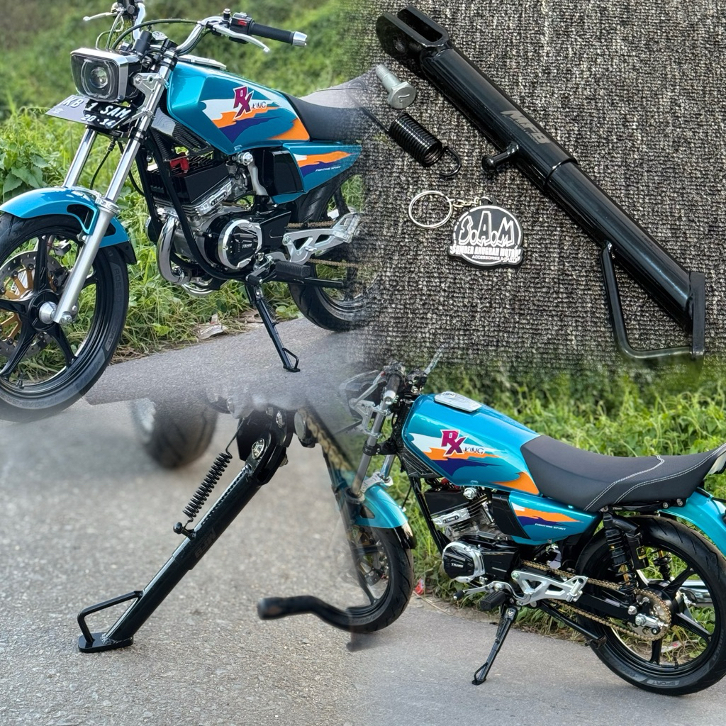 STANDAR SAMPING PANJANG PNP RX-KING PAKAI VELG 18 / SHOCK NINJ R / STD 1 TINGGI 28 CM KUALITAS BAHAN