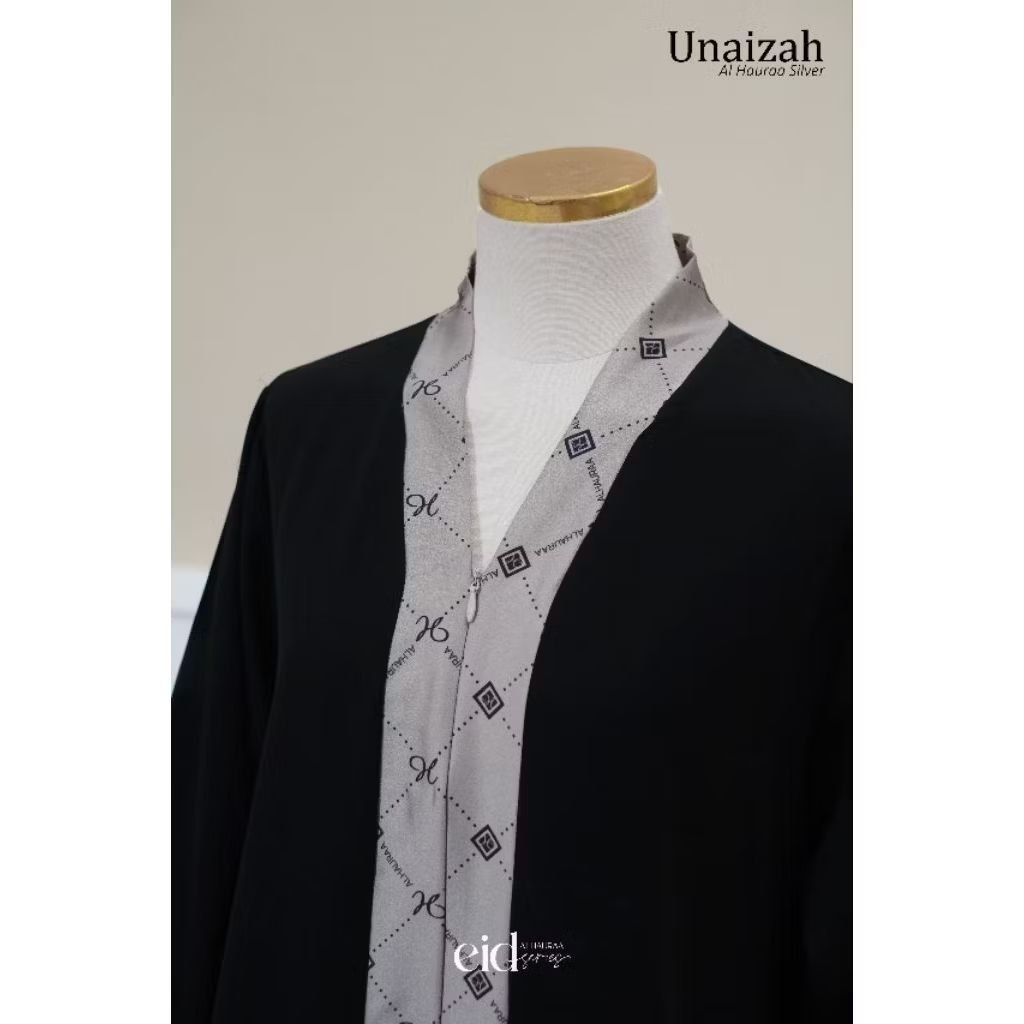 Gamis Unaizah (Jetblack mix Silver) by Al Hauraa