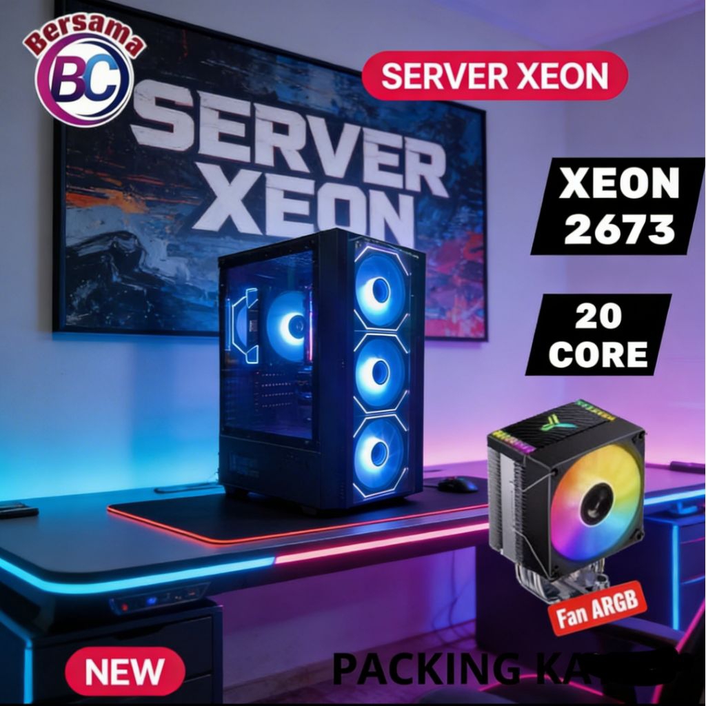 PC Server Intel Xeon 2673 V4 20 core + Ram 64 gb + Nvme 512 gb + Vga GTX 1050