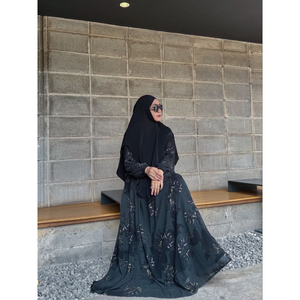 ABAYA JASMINE SERIES 01 (TANPA KHIMAR) ZAFEETRI ORIGINAL CERUTTY DRESS CANTIK MEWAH ELEGANT
