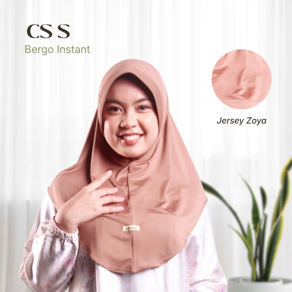 Jamilah | Hijab Instan Bergo Sporty Pet Tebal - Cekung Samping Ukuran S - CS S