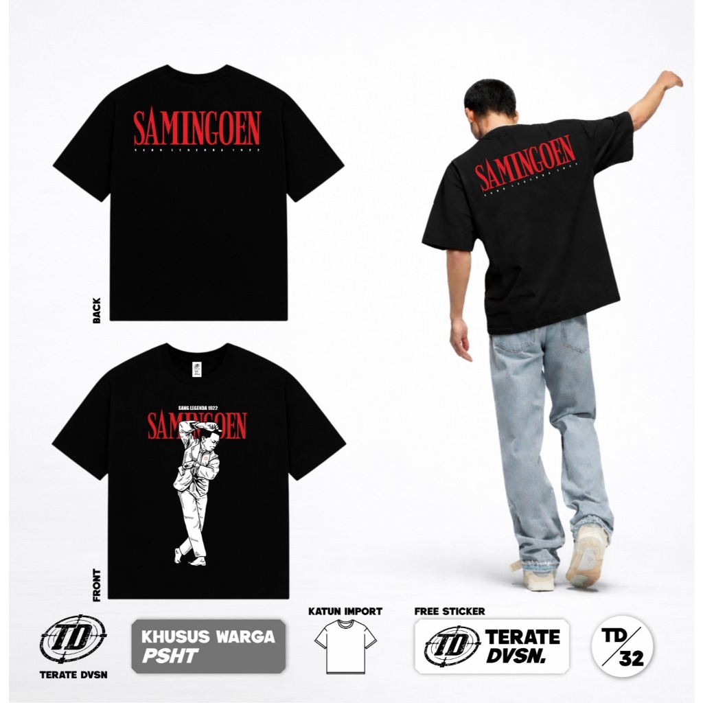 TERATE DVSN Kaos Psht The Legend Desain Samingoen Baju Distro Pria Wanita Sh Terate Simpel  Keren TD