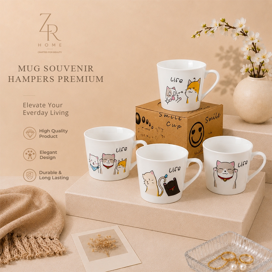 Set Gelas Kopi Mini Keramik / Mug 200ml Keramik Aesthetic untuk Hampers & Gift