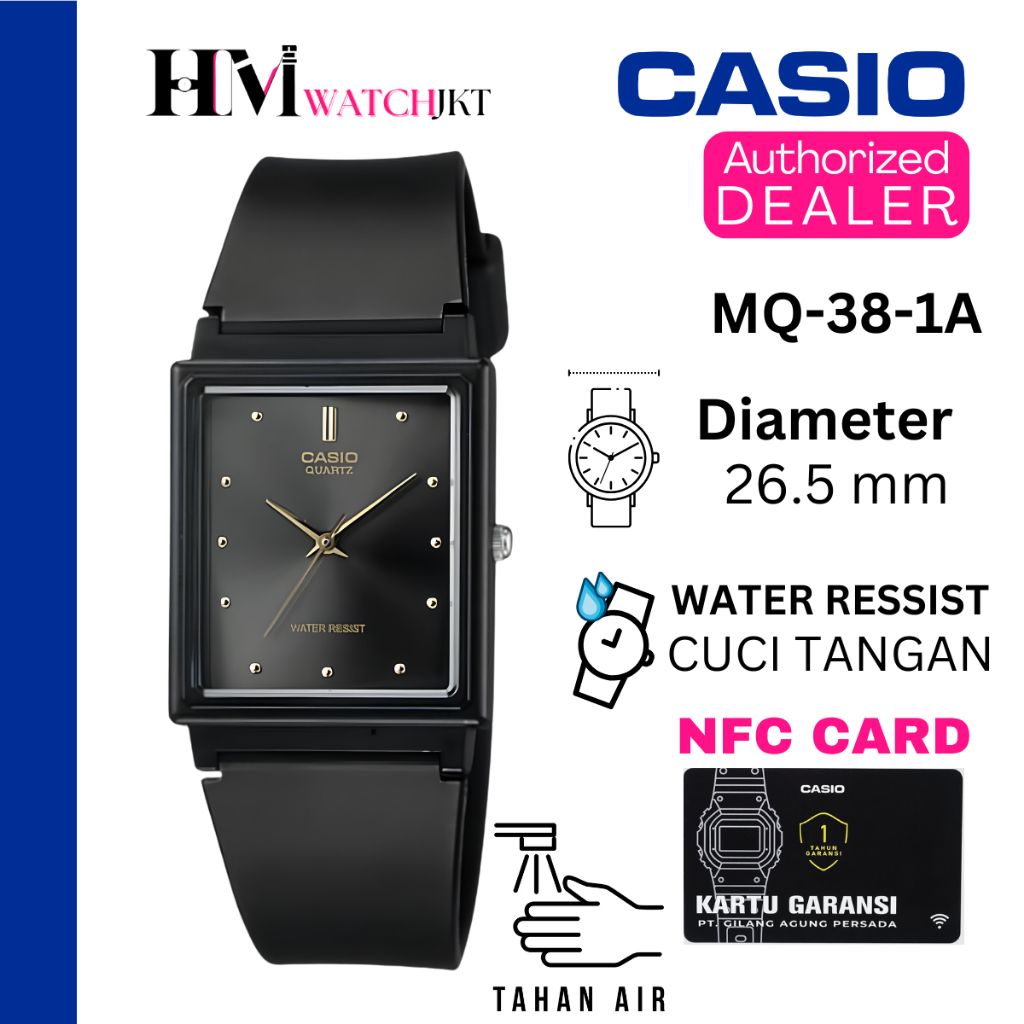 CASIO MQ-38-1ADF Jam Tangan Pria Original Analog Classic Antiair MQ-38-1A MQ-38 MQ38