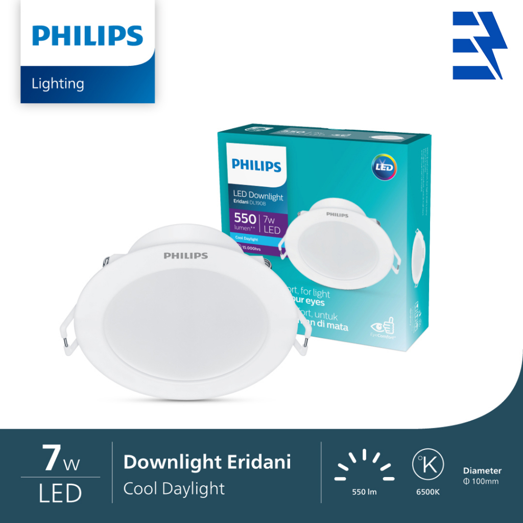 PHILIPS LAMPU LED DOWNLIGHT ERIDANI 7 WATT COOL DAYLIGHT/PUTIH