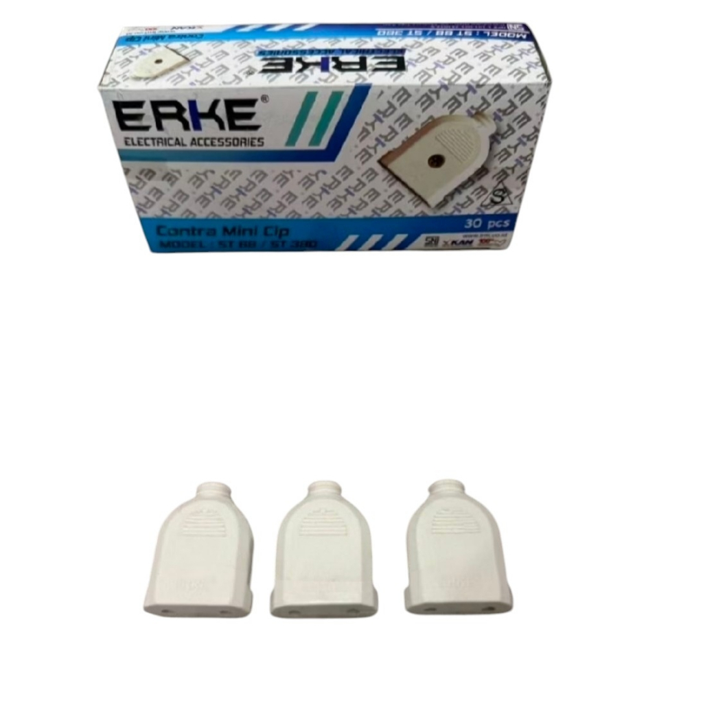 (TERMURAH) Kontra Steker Gepeng Erke / Contra Mini Cip Erke ST 380 Putih SNI