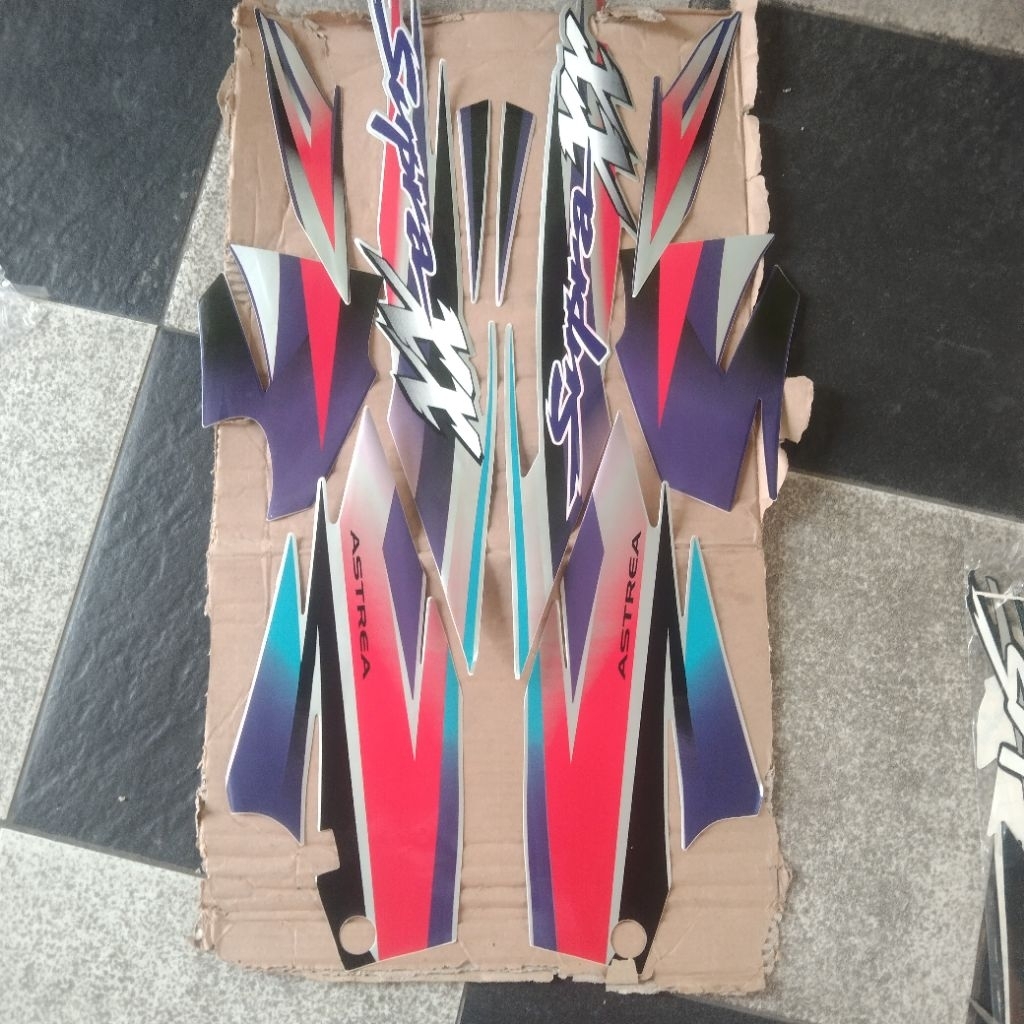 sticker striping polet body Honda Supra xx ungu silver original lostpack