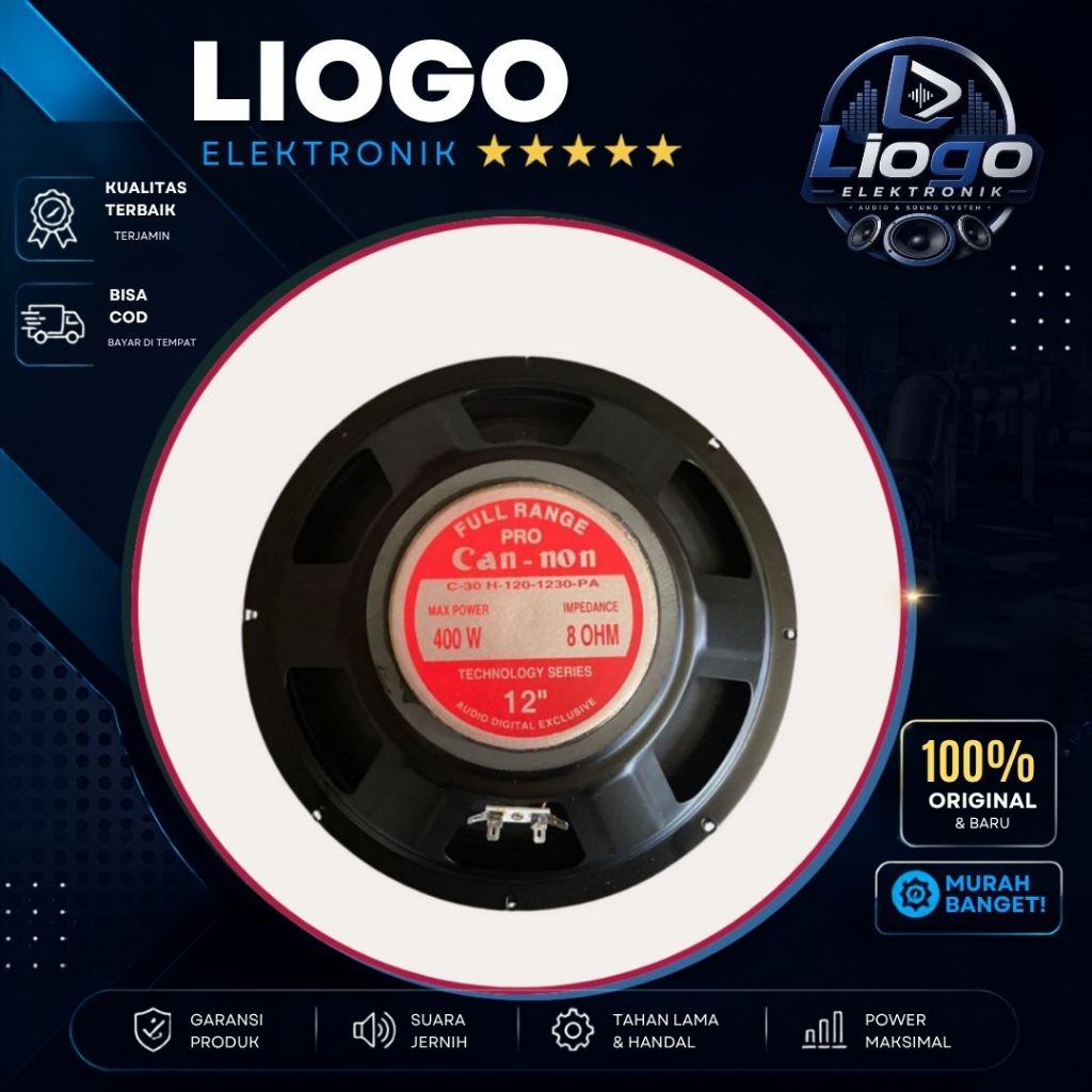 Speaker 12 Inch Cannon Pro Full range 400W C 1230 PA Canon 12 Inch Full Range 1230PA