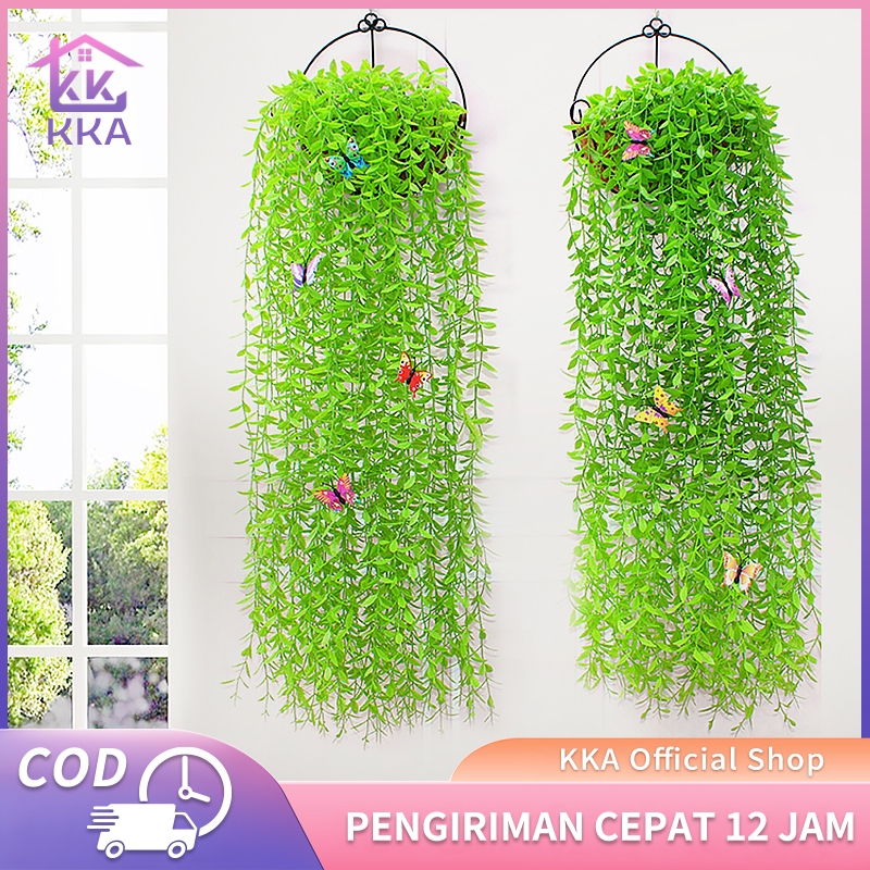 DAUN JUNTAI PLASTIK PREMIUM DAUN TIRAI RAMBAT ARTIFICIAL TANAMAN HIAS GANTUNG