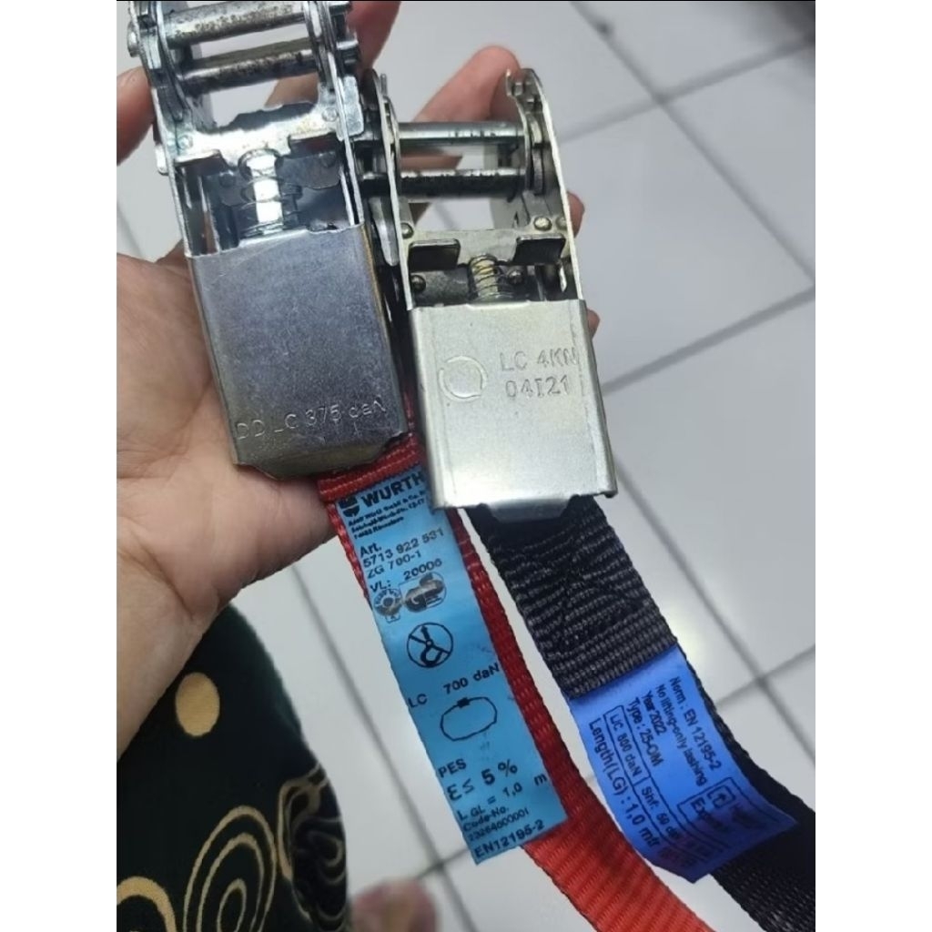 Besi Trek Belt Rachet Tie Down (tali krek ukuran kecil 2,5cm / 1inch & panjang 1 meter)