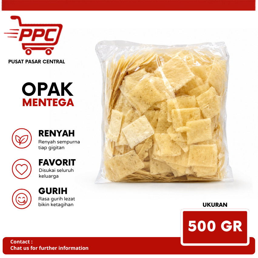 Kerupuk Opak Mentega 500gr/ Criping/ Opak Singkong Kotak Petak kecil tipis