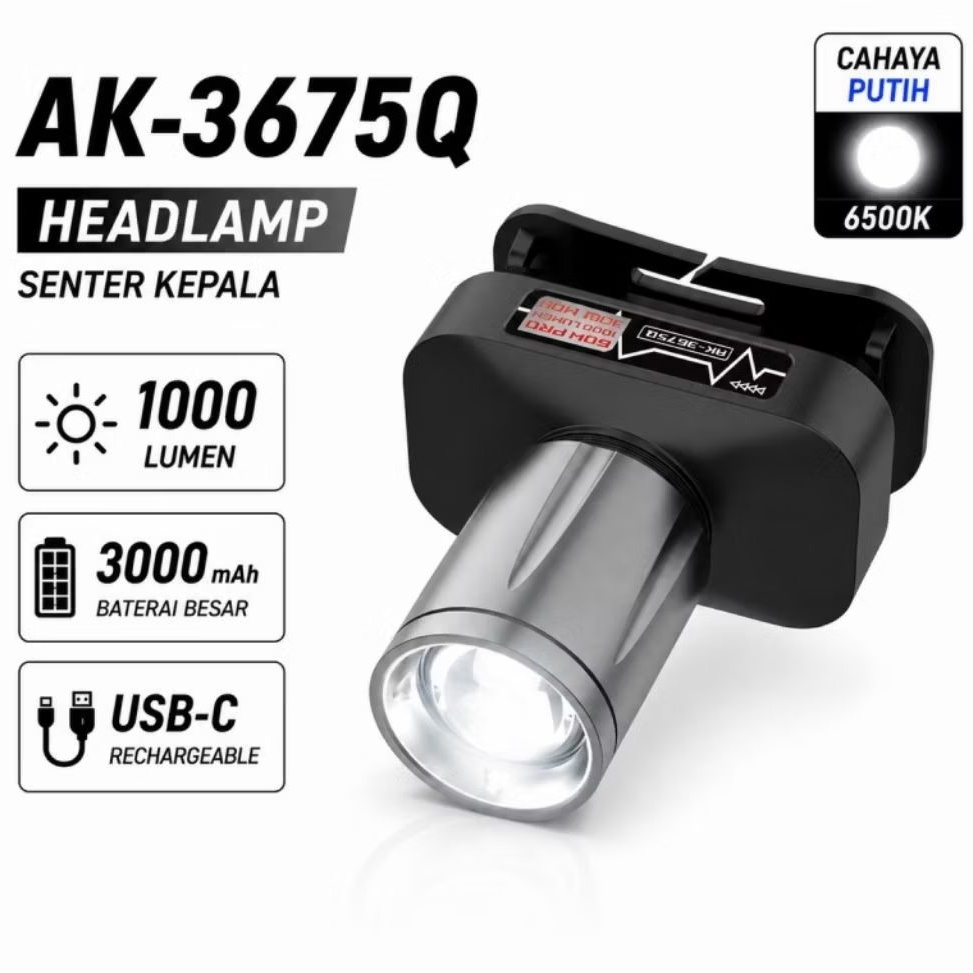 SENTER KEPALA AOKI ZOOM 60W AK3685Q ,SENTER ZOOM 60WATT AOKI AK3685Q PUTIH ,AOKI AK3686K KUNING