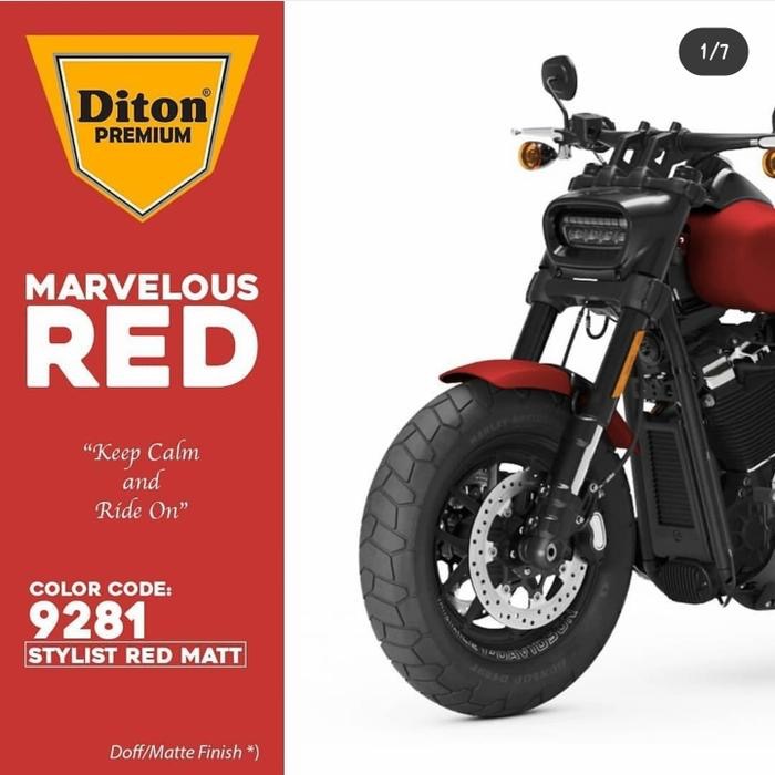 Pilox Diton Premium Merah Buram Doff Paket Stylish Red Matte* || Cat Semprot Body Motor Rangka Motor