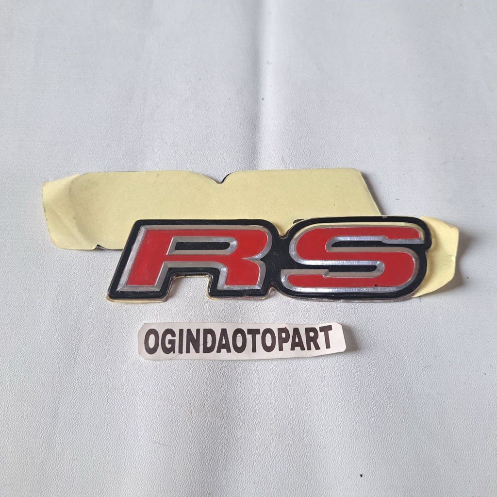Emblem Logo Tulisan Rs Merah Mobil Honda Sudah dilengkali Lem Perekat