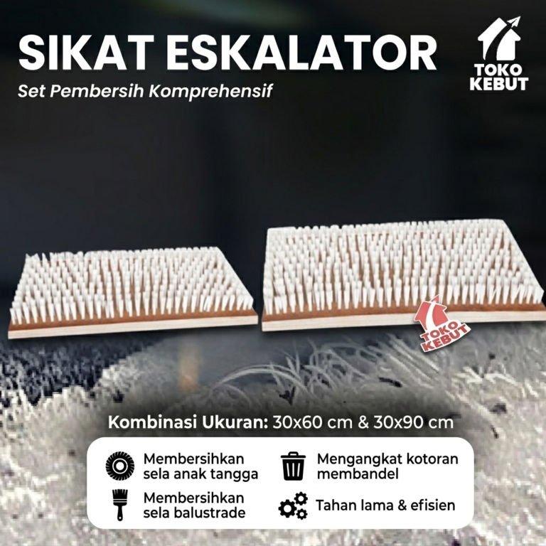 Sikat Eskalator Industri Nylon 30x90 CM / 30x60 CM Pembersih tangga