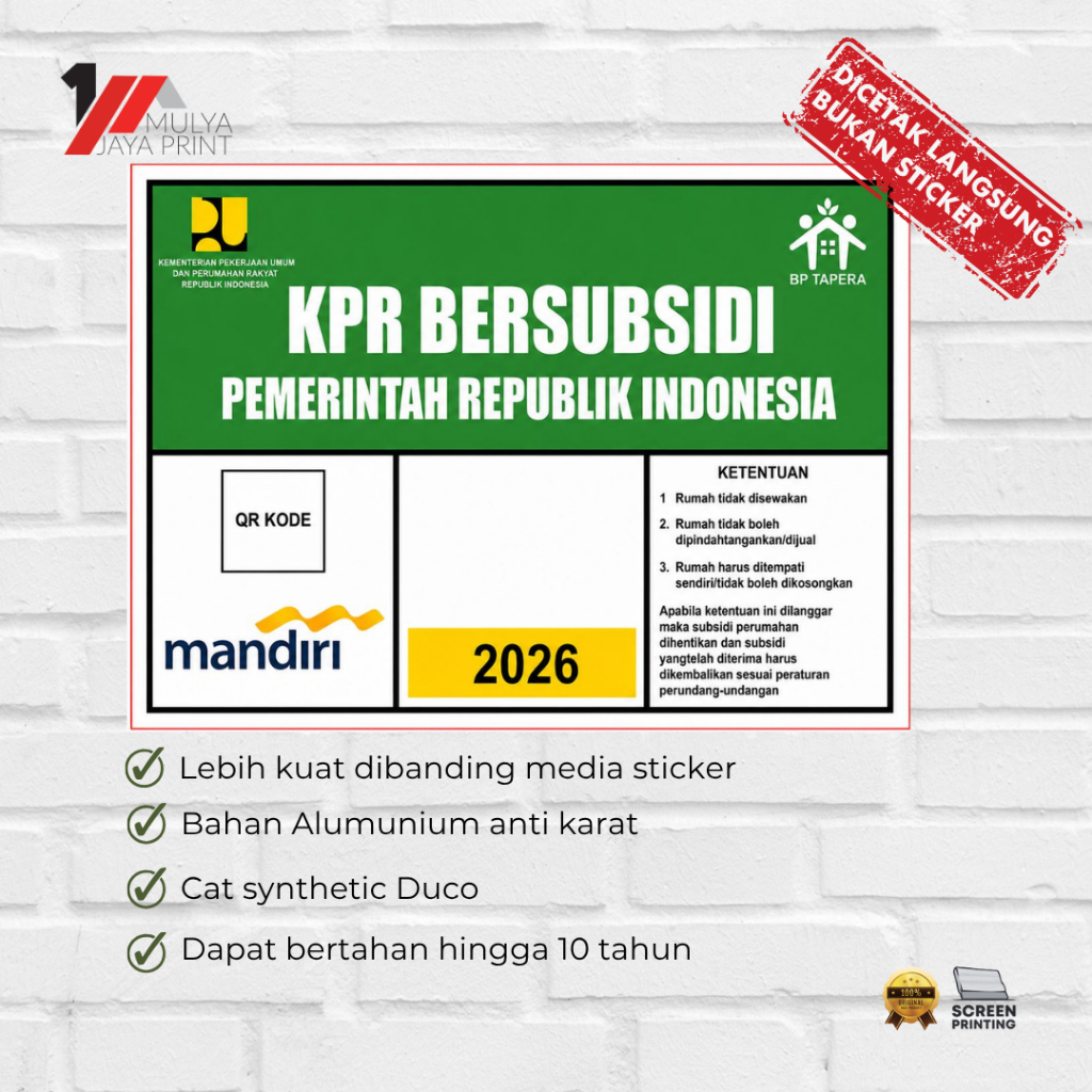 Nomor Rumah Kpr Bersubsidi | Plat Nomor Kpr | Plat Kpr BTN | BSI | BNI | BRI | MANDIRI