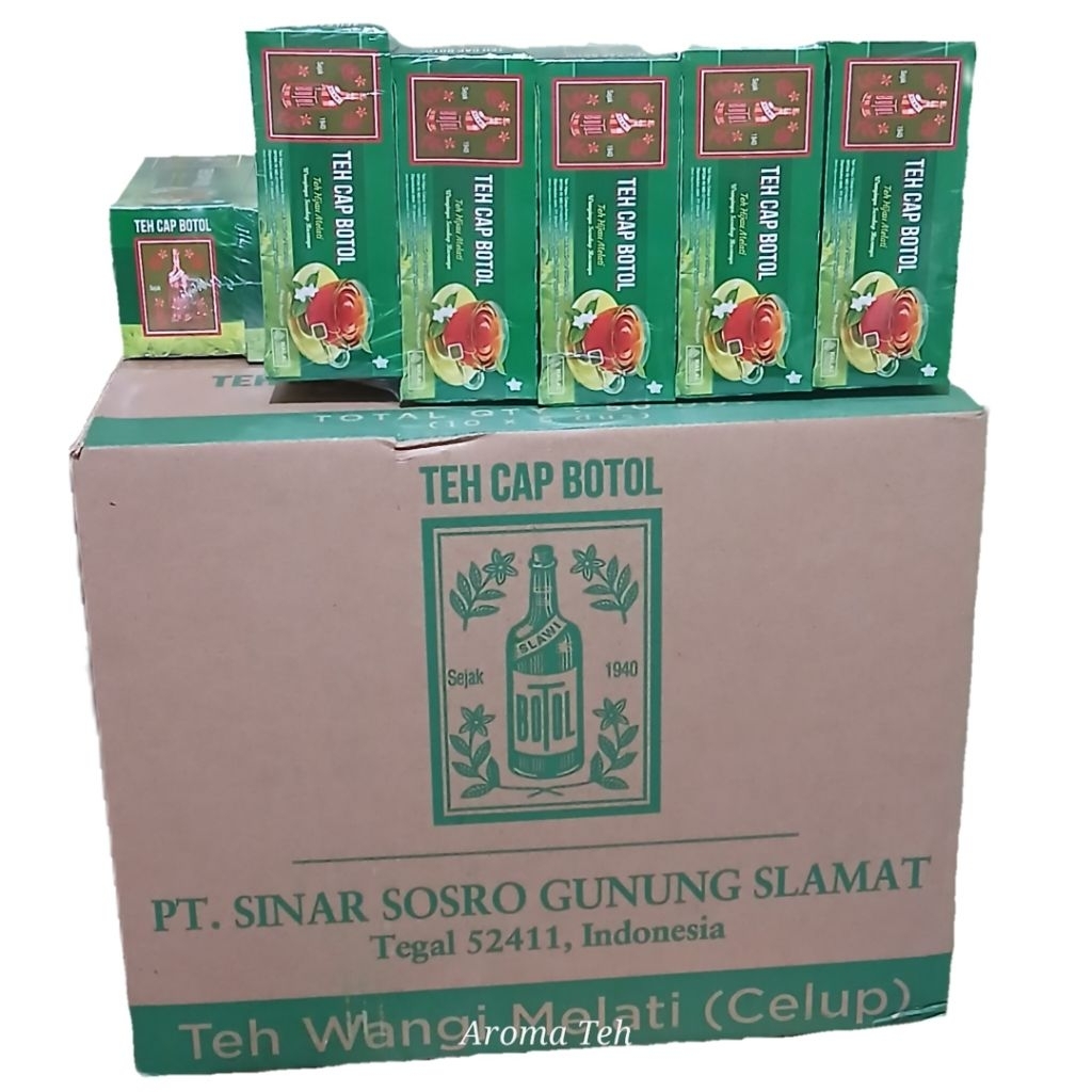 1 Dus - Teh Botol Hijau Melati isi 50 box @15 kantong teh celup