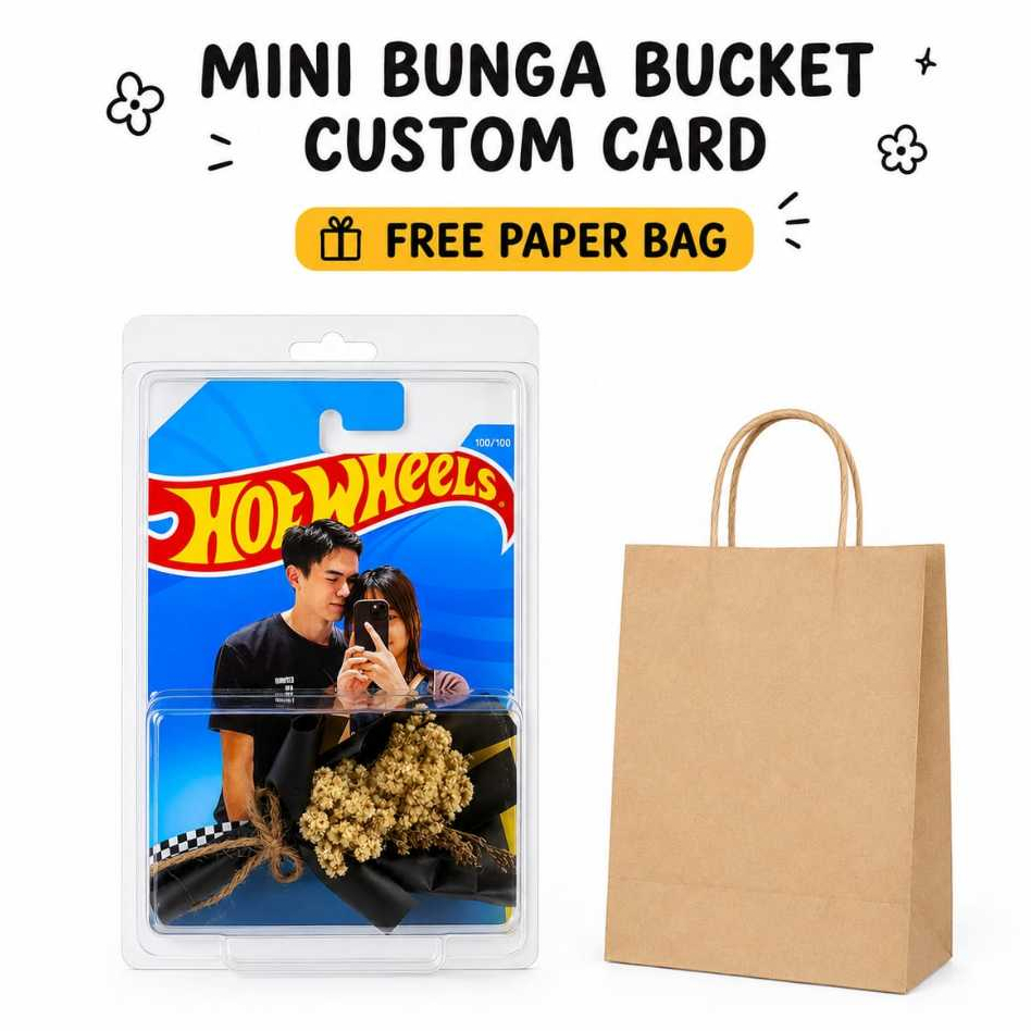 Mini Bucket Bunga Hotwheels Custom Foto Kamu Hasil Desain HD Gratis Paper Bag