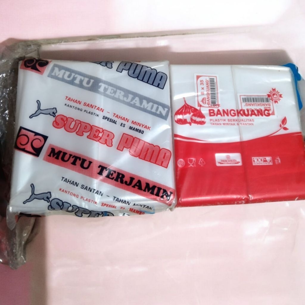 plastik PE esbatu uk 8x35 & 9x33 kualitas sangat lentur tdk mudah bocor