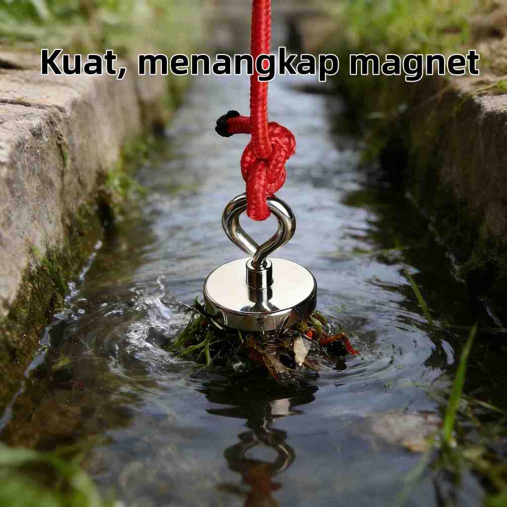 Magnet Fishing Heavy Duty Tahan Karat Diameter 42/60/90mm Kekuatan Tarik Besar Pencari Harta Karun L