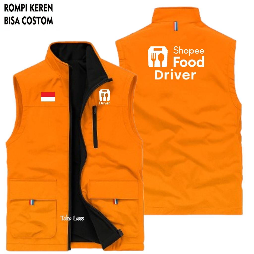 Rompi Outdoor Shopee Food Rompi Hiking Pria Shopee Food, Rompi Kurir Shopee Food