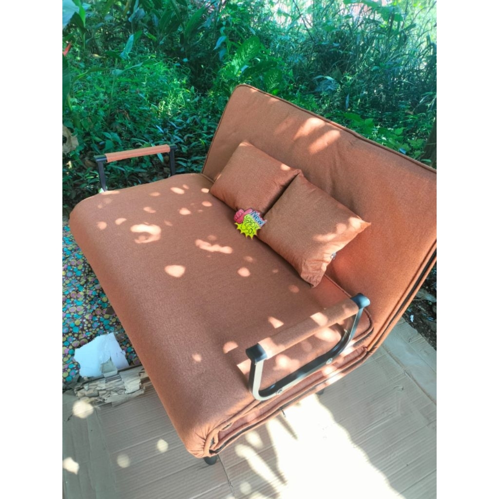 Sofa Bed Lipat 2in1 150cm Minimalis Modern Lengkap Bantal