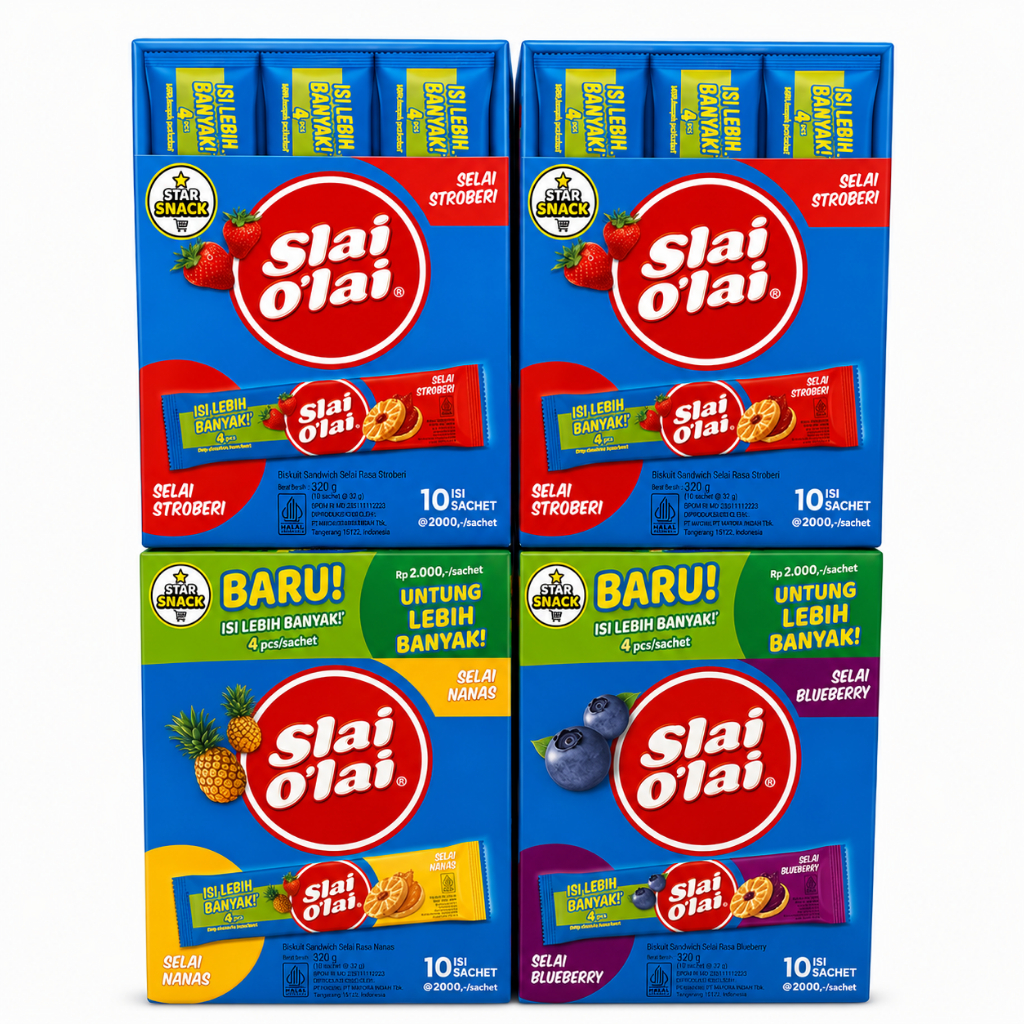SLAI OLAI BISKUIT SUSU USTRAWBERRY NANAS BLUBERRY 32gr