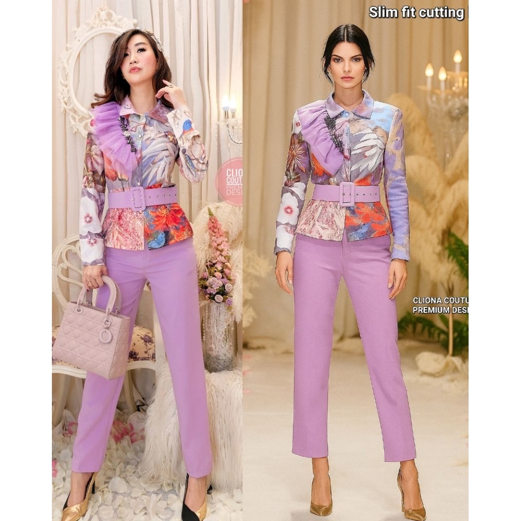 Cliona Couture One Set lilac Zimmer Slim fit cutting