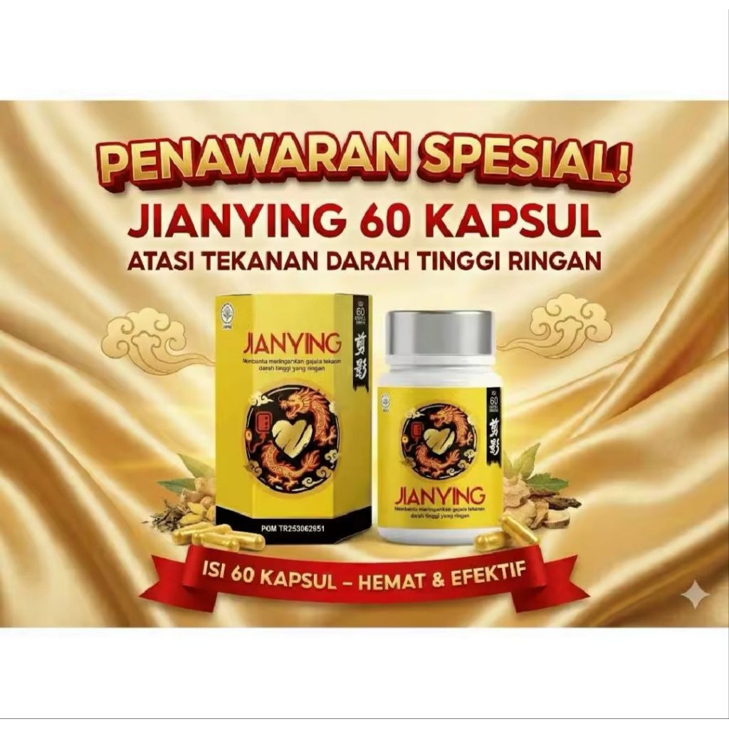 JIANYING Kapsul Herbal BPOM Hipertensi Kolesterol Pusing Kesemutan Kebas Jianying Herbal Ampuh
