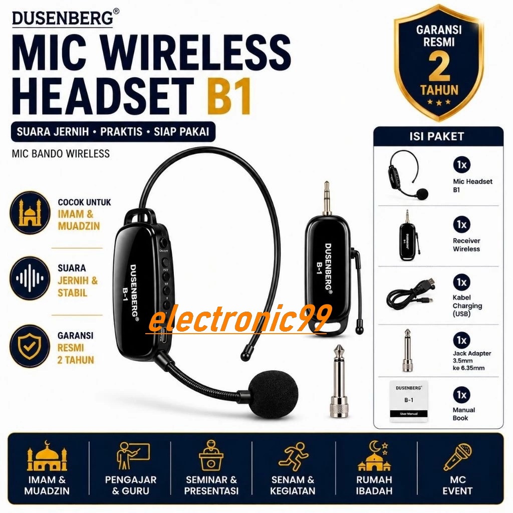 Mic imam Wireless DUSENBERG B1 / B-1 Bando Wireless Connect Amplifier Toa